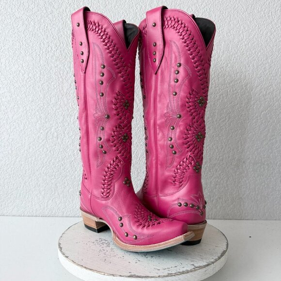 Lane boots Shoes - Lane COSSETTE Hot Pink Cowboy Boots Western Cowgirl Tall Snip Toe Womens Size 7